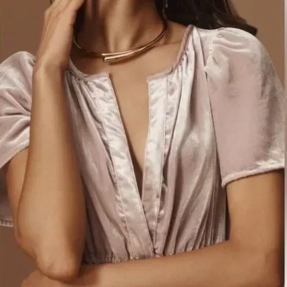 The Somerset Maxi Dress: Velvet Edition by Anthropologie in Lavender size M - Picture 2 of 4